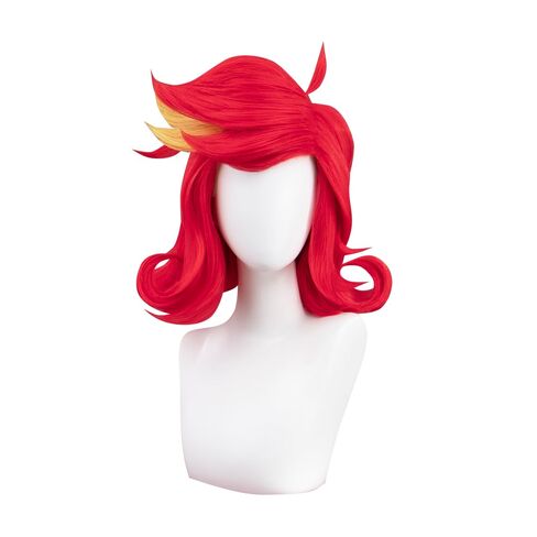 Anime Cosplay Wig Women Wig Red Short Curly Wig 35cm for Demon Costumes Maid Cosplay Props Accessory for Halloween Party in Saudi Arabia