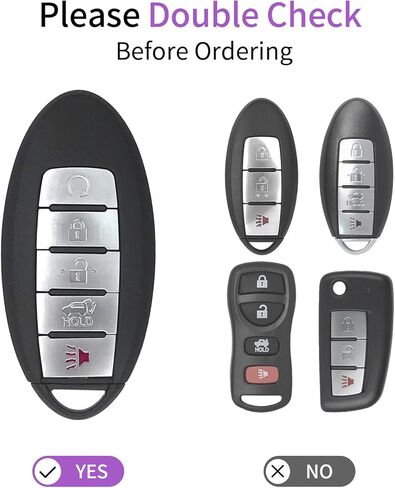Koongloong Key Fob Cover for Nissan 5 Button Purple Car Keys Case Altima Rogue Sentra Pathfinder Maxima Murano Versa Armada Accessories Bling Keychain Women Girly TPU Gradient in Saudi Arabia