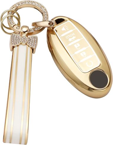 Koongloong Key Fob Cover for Nissan 5 Button Purple Car Keys Case Altima Rogue Sentra Pathfinder Maxima Murano Versa Armada Accessories Bling Keychain Women Girly TPU Gradient in Saudi Arabia