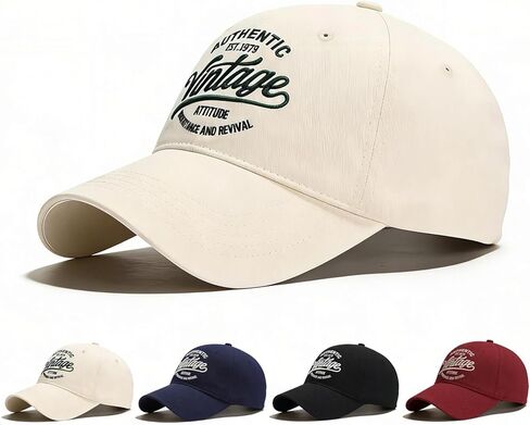 Classic Baseball Cap, Vintage Hat Original Distressed Baseball Cap Washed Cotton Adjustable Unconstructed Plain Cap Men Women in Saudi Arabia