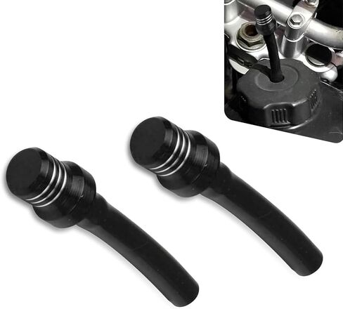 2PCS Breather Hose Gas Fuel Tank Cap, CNC One Way Tank Valve Vent Tube, Aluminum Gas Cap Breather Valve with Check Ball, Universal Fuel Cap Vent Tube for Dirt Bike ATV Motorcycle (Black) in Kuwait