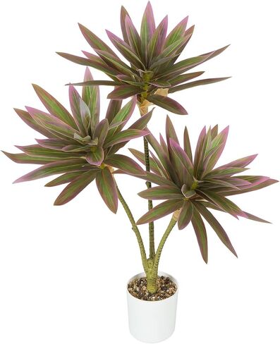 23.6 Inch Large Artificial Agave Plants Realistic Fake Potted Plants Indoor 3 Heads Fake Snake Plant for Bedroom Indoor House Plants Decor Living Room Bathroom Office House Table Desk(Green) in Saudi Arabia