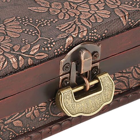 Vintage Decorative Wooden Box,Keepsake Box with Lock and Key,Jewelry Treasure Chest with Hinged Lid for Jewelry Necklace,Earrings,Rings,Great Gift(5.7 * 4.3 * 2.6in) in Kuwait