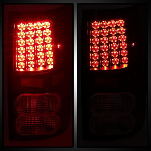 مصابيح خلفية LED HECASA متوافقة مع 2007-2013 Toyota Tundra Pickup Truck بديلة لـ TO2800165 TO2801165 LED DRL ضوء الفرامل الذيل مصباح الجانب الأيسر والأيمن عدسة شفافة الإسكان الأسود in Saudi Arabia