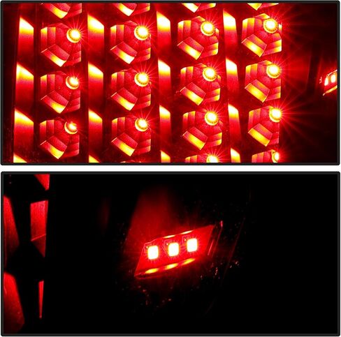 مصابيح خلفية LED HECASA متوافقة مع 2007-2013 Toyota Tundra Pickup Truck بديلة لـ TO2800165 TO2801165 LED DRL ضوء الفرامل الذيل مصباح الجانب الأيسر والأيمن عدسة شفافة الإسكان الأسود in Saudi Arabia