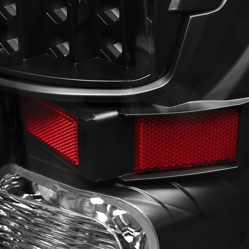 مصابيح خلفية LED HECASA متوافقة مع 2007-2013 Toyota Tundra Pickup Truck بديلة لـ TO2800165 TO2801165 LED DRL ضوء الفرامل الذيل مصباح الجانب الأيسر والأيمن عدسة شفافة الإسكان الأسود in Saudi Arabia