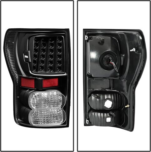 مصابيح خلفية LED HECASA متوافقة مع 2007-2013 Toyota Tundra Pickup Truck بديلة لـ TO2800165 TO2801165 LED DRL ضوء الفرامل الذيل مصباح الجانب الأيسر والأيمن عدسة شفافة الإسكان الأسود in Saudi Arabia