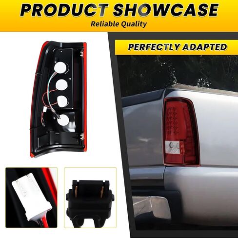 Pair Tail Lights w/Bulbs & Harness Compatible with 2003-2006 Silverado 1500 2500 3500 Taillights Rear Tail Lamps GM2800174 GM2801174 in Kuwait