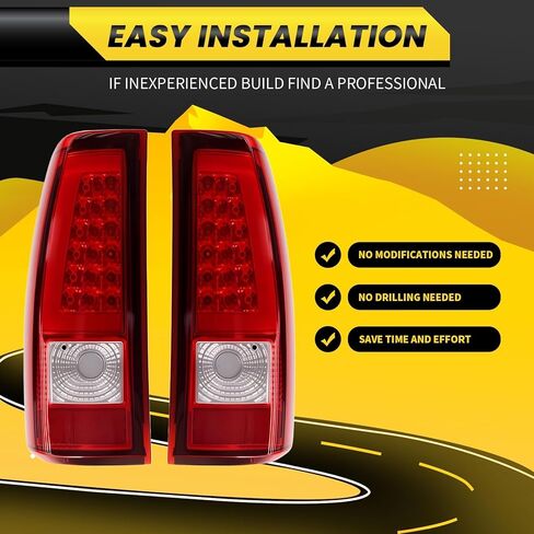 Pair Tail Lights w/Bulbs & Harness Compatible with 2003-2006 Silverado 1500 2500 3500 Taillights Rear Tail Lamps GM2800174 GM2801174 in Kuwait
