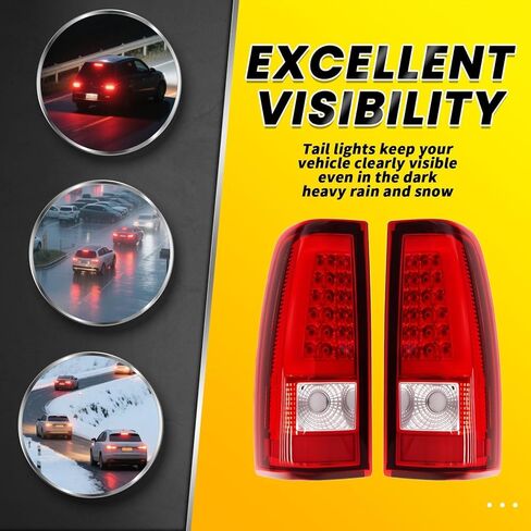 Pair Tail Lights w/Bulbs & Harness Compatible with 2003-2006 Silverado 1500 2500 3500 Taillights Rear Tail Lamps GM2800174 GM2801174 in Kuwait