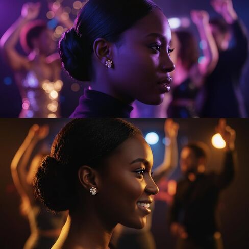 أقراط ذهبية أنيقة للنساء، أقراط صغيرة مطلية بالذهب عيار 14 قيراط على شكل زهرة مع لؤلؤ صناعي مكعب من الزركونيا، أقراط صغيرة خفيفة الوزن لا تسبب الحساسية للمناسبات اليومية الخاصة in Kuwait