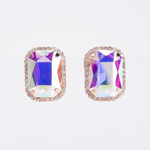 Geometric Rhinestone Earrings for Women Trendy Statement Jewelry Large Stud Earrings for Women Hypoallergenic Prom Party Accessories in Kuwait
