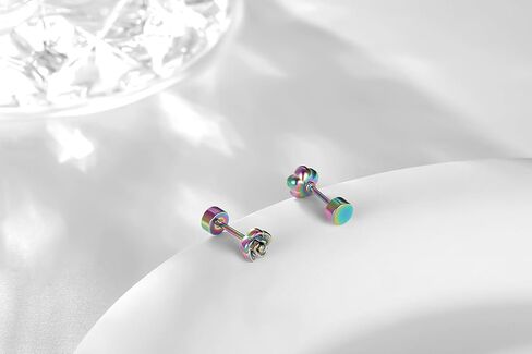 Titanium Earrings,Hypoallergenic Rose Flower Earrings for Sensitive Ears,Implant Grade Titanium Cartilage Helix Tiny Stud Earrings for Women in Kuwait