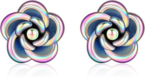 Titanium Earrings,Hypoallergenic Rose Flower Earrings for Sensitive Ears,Implant Grade Titanium Cartilage Helix Tiny Stud Earrings for Women in Kuwait