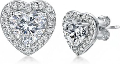 Women's 925 Sterling Silver Exquisite Stud Earrings, Set With Dazzling Zirconia, Hypoallergenic Earring, Fashion Women's Jewelry For Wear On Parties And Dates, Best Gift For Wife And Girlfriends in Saudi Arabia