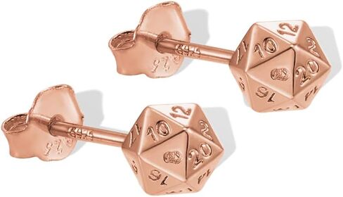 أقراط على شكل نرد من 20 جانبًا على الطراز الكلاسيكي أو التنين، أقراط نحاسية مستوحاة من الخيال الهندسي للنساء والرجال، متوفرة بـ 4 ألوان in Kuwait