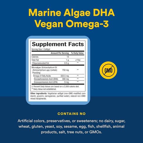 Natural Factors Whole Earth & Sea، Marine DHA أوميغا 3، 30 كبسولة هلامية نباتية in Saudi Arabia