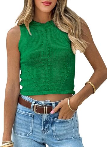 بلا أكمام سترة بلايز للنساء Crewneck سترة سترة العصرية Y2k الخروج متماسكة قطع علوية بدون أكمام in Kuwait
