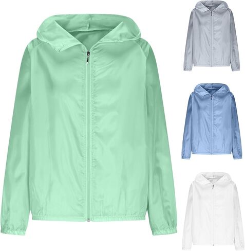 Women Upf 50 Uv Sun Protection Full Zip Up Hoodies Long Sleeve Lightweight Sun Shirts Outdoor Athletic Going Out in Saudi Arabia