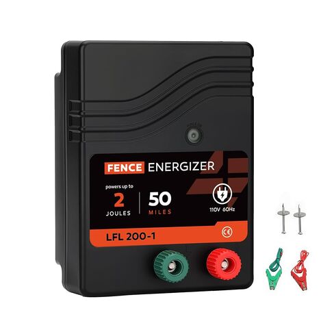 Electric Fence Charger AC Powered 100 Miles 300 Acres, 110 Volt 6.7 Joule Plug-In Electric Fence Energizer, Output Voltage Max 10.2 kV for Livestock, Preventing Predators from Intruding in Kuwait
