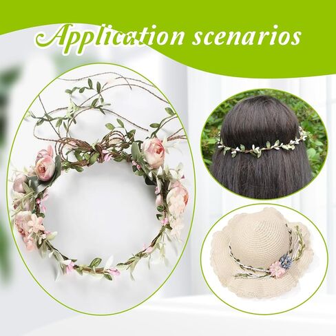 33 FT Artificial Vines Leaves String, Fake Hanging Plants Leaf Ribbon Leaf Vine Trim Foliage Rattan DIY Wreath Foliage Green Leaves for Party Balloon Wedding Garden Home Decoration & DIY Craft in Kuwait