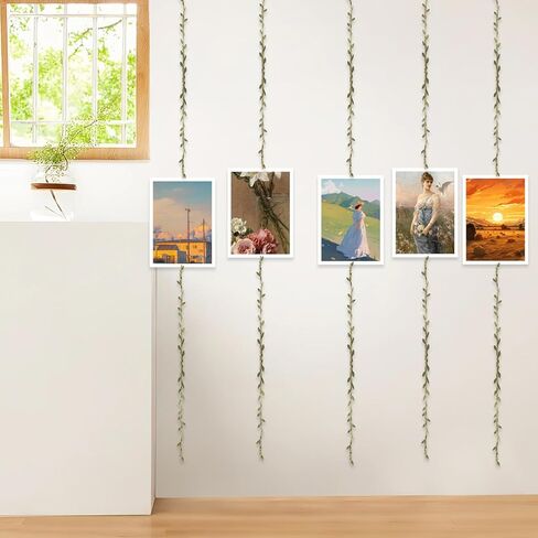 33 FT Artificial Vines Leaves String, Fake Hanging Plants Leaf Ribbon Leaf Vine Trim Foliage Rattan DIY Wreath Foliage Green Leaves for Party Balloon Wedding Garden Home Decoration & DIY Craft in Kuwait