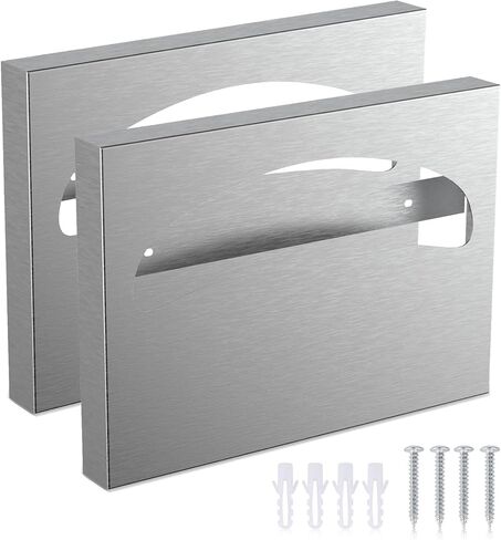 2 Pcs Toilet Seat Cover Dispenser, Toilet Seat Dispenser, Toilet Seat Cover Dispenser Wall Mount, Stainless Toilet Seat Cover Dispenser, Toilet Seat Cover Dispenser for Bathroom and Restroom in Kuwait