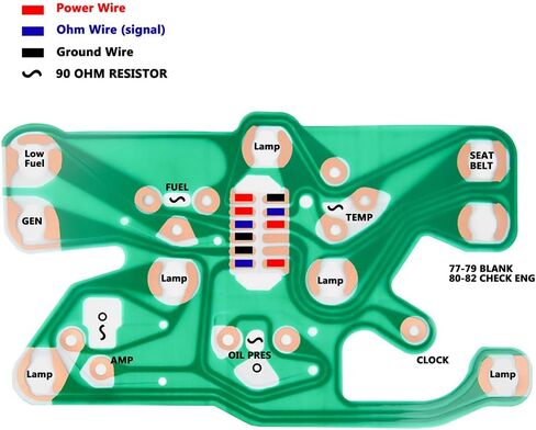 602505 Printed Circuit Board Compatible with Corvette C3 Center Gauge Cluster 1977 1978 1979 1980 1981 1982 in Kuwait