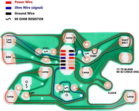 602505 Printed Circuit Board Compatible with Corvette C3 Center Gauge Cluster 1977 1978 1979 1980 1981 1982 in Kuwait