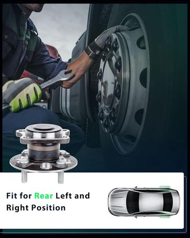 SCITOO 2 x Rear Left and Right Side Wheel Bearing and Hub Assembly 2006 2007 for Toyota for Yaris,Non-ABS 4-Lug 1.5L 512371 in Saudi Arabia