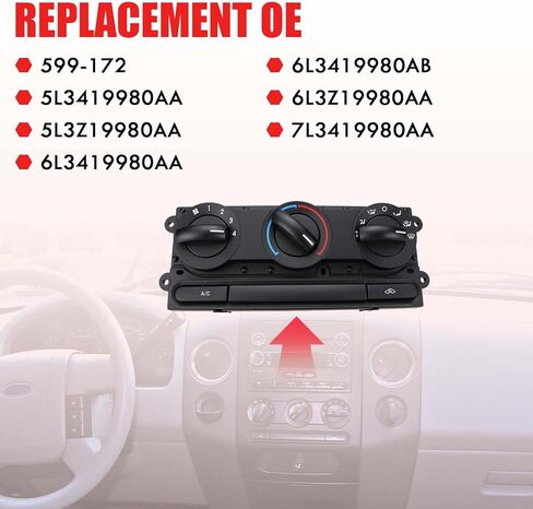 وحدة التحكم في المناخ لسخان HVAC متوافقة مع 2005-2008 Ford F150، Lobo Replace 599-172 5L3419980AA 5L3Z19980AA 6L3419980AA 6L3419980AB 6L3Z19980AA 7L3419980AA in Saudi Arabia