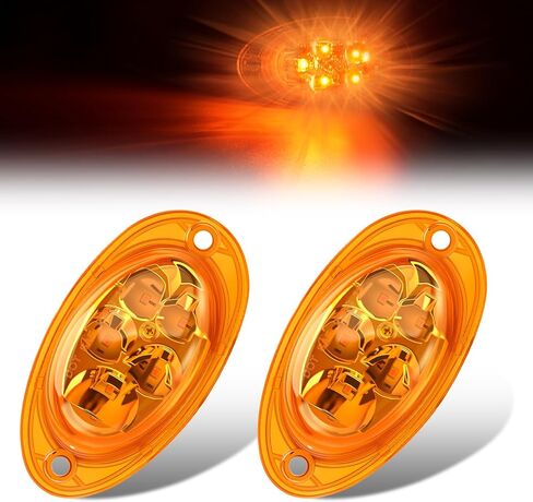 2PCS Amber 2835 LED Side Marker Turn Signal Lights Clear Lens Waterproof Replacement for 2008-2024 Freightliner Cascadia Evolution in Saudi Arabia