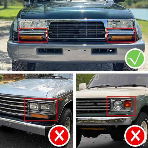 LED Front Bumper Side Marker Lights DRL Amber Sequential Turn Signal Lamps Fog Light Feature Kit for 1991-1997 Toyota Land Cruiser 80 Series LC80 FJ80 FZJ80 HDJ80 HZJ80 &Lexus LX450 1995-1997 in Saudi Arabia