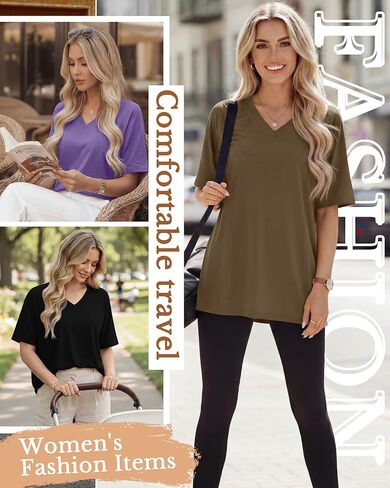 4 Pack Women's Oversized Nursing Shirts for Breastfeeding Hidden Zipper Short Sleeve Loose Fit Maternity Tops in Saudi Arabia