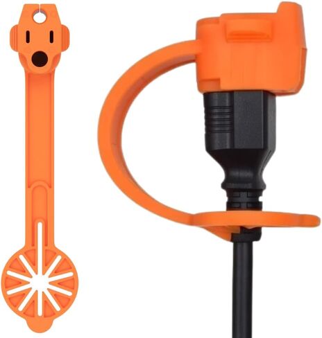 Prong Protector Outdoor Cover for 120-Volt Plugs-حماة المكونات الخارجية لنهاية غطاء سلك التمديد ، أغطية نهاية كتلة السخان ذات 3 شرق (2 ، أسود) in Saudi Arabia