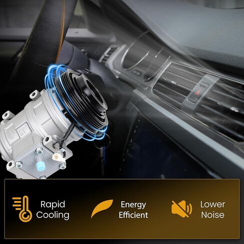 AC Compressor with Clutch Compatible with 1998-2003 Toyota Sienna 3.0L, 88320-08010 with 1-Pin Plug in Kuwait