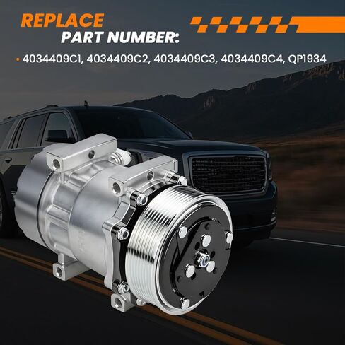 ضاغط تيار متردد 4034409C4 متوافق مع 2014-2019 International Durastar 4300 4400 4300LP MV607، ضاغط تكييف الهواء يستبدل 4034409C1 4034409C2 4034409C3 QP1934 in Saudi Arabia