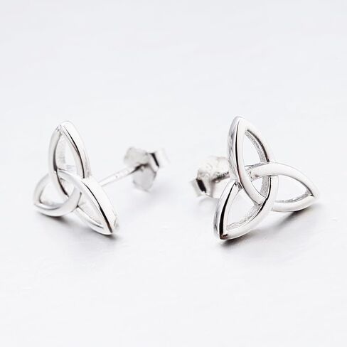 Celtic Stud Earrings Sterling Silver Celtics Jewelry Triquetra Knot Earrings Studs for Women Teen Girls in Saudi Arabia