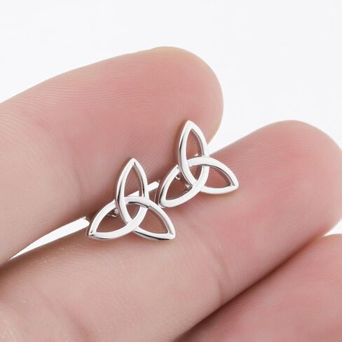 Celtic Stud Earrings Sterling Silver Celtics Jewelry Triquetra Knot Earrings Studs for Women Teen Girls in Saudi Arabia
