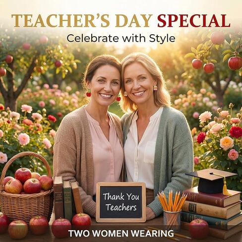 Teacher's Earrings for Women - Cute Apple & Pencil Lightweight Acrylic Stud Earrings for Teacher Appreciation Day Birthday Gifts in Kuwait