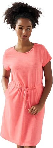 ellos Plus Size Cotton Jersey Knit Cinched-Waist Drawstring Midi Dress in Saudi Arabia
