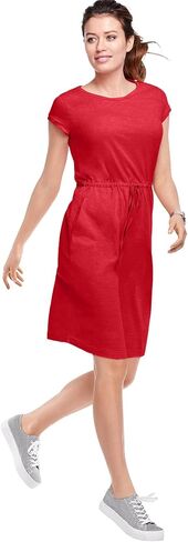 ellos Plus Size Cotton Jersey Knit Cinched-Waist Drawstring Midi Dress in Saudi Arabia