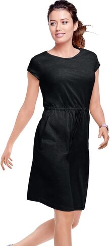 ellos Plus Size Cotton Jersey Knit Cinched-Waist Drawstring Midi Dress in Saudi Arabia