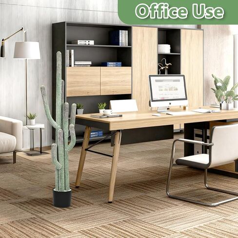 tonchean 51 Inch Artificial Cactus, Large Indoor Faux Cactus Plant with Realistic Texture & Black Pot, Fake Cactus Decor for Home Office Living Room Bedroom in Saudi Arabia