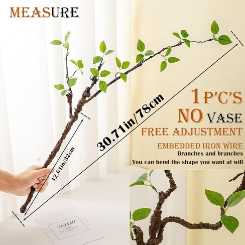 1pcs Fake Plants Greenery Stems Artificial Flower Stems Adjustable in Any Shape Artificial Plants Indoor Vase Filler Branches for Vase Home Decorations Thanksgiving Decorations in Saudi Arabia