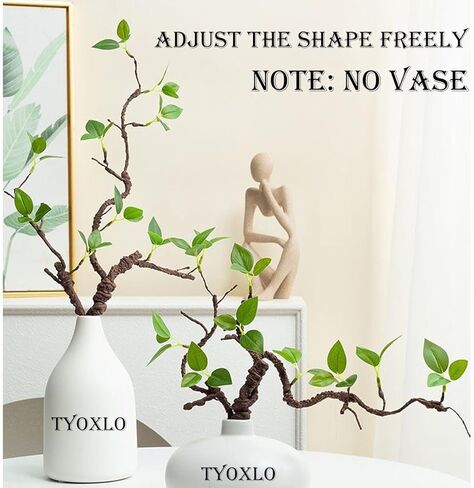 1pcs Fake Plants Greenery Stems Artificial Flower Stems Adjustable in Any Shape Artificial Plants Indoor Vase Filler Branches for Vase Home Decorations Thanksgiving Decorations in Saudi Arabia