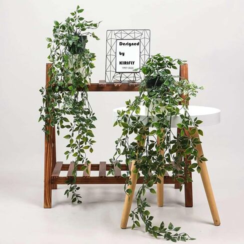 Artificial Hanging Plants, 3 Pack Faux Eucalyptus Mandala Vine Pea Pod Potted Greenery, UV Resistant Waterproof for Indoor Outdoor Garden Wall Wedding Decor in Saudi Arabia