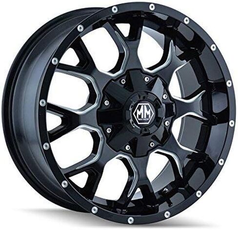 Mayhem Warrior 8015 Black/Milled Spokes Wheel (20 x 9. inches /8 x 180 mm, 0 mm Offset) in Kuwait