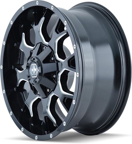 Mayhem Warrior 8015 Black/Milled Spokes Wheel (20 x 9. inches /8 x 180 mm, 0 mm Offset) in Kuwait