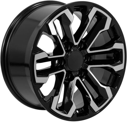 OE Wheels CV69 18 Inch Rim Fits Silverado 1500 Style 6x139.7 18x8.5 Gloss Black Machined - Hollander 5905 (1) in Kuwait